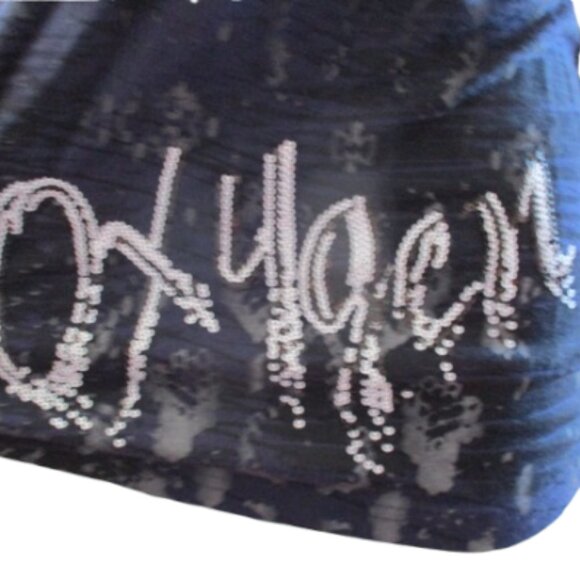 ๐งต Oxygen Navy Textured Long Sleeve Top โ Size M - Picture 5 of 7